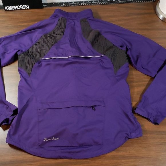 Pearl Izumi ELITE Barrier Jacket Purple Black Large Vented Large Back Pocket‎ - Picture 9 of 16